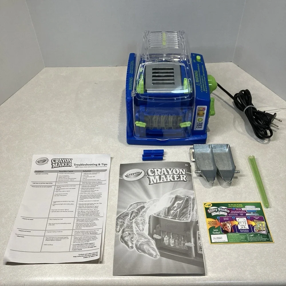 Crayola Crayon Maker Blue Electric Melt & Mold Machine Craft Toy w/bulb 2009